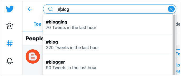 Twitter hashtags blog