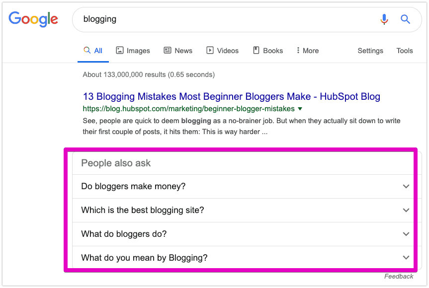 Blogging questions on Google