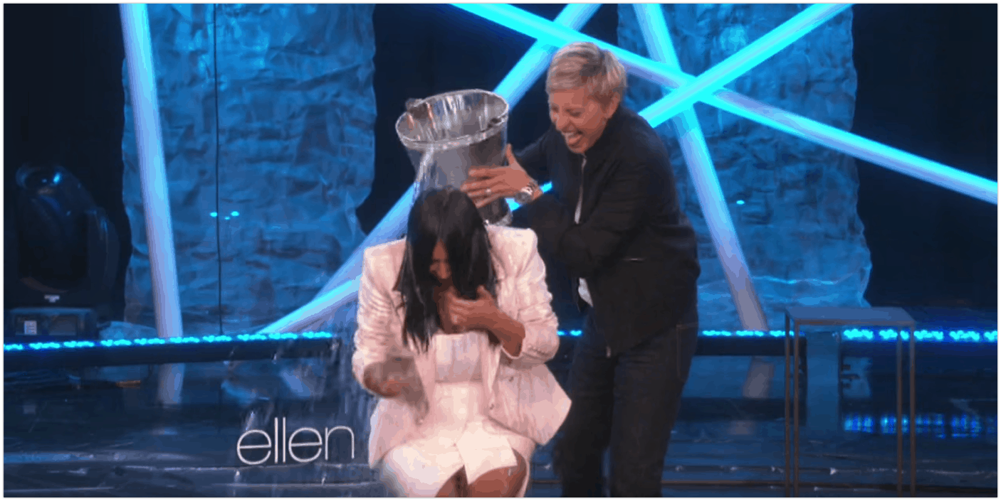 ALS Ice Bucket Challenge - Kim Kardashian on Ellen