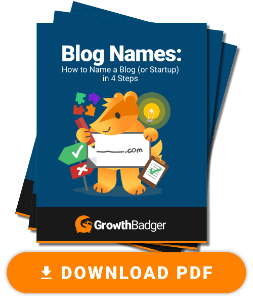 How to Name Your Blog guide PDF preview