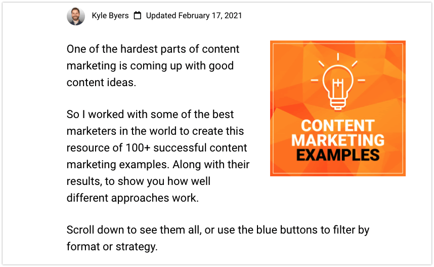 PST Formula for writing content introductions - post example