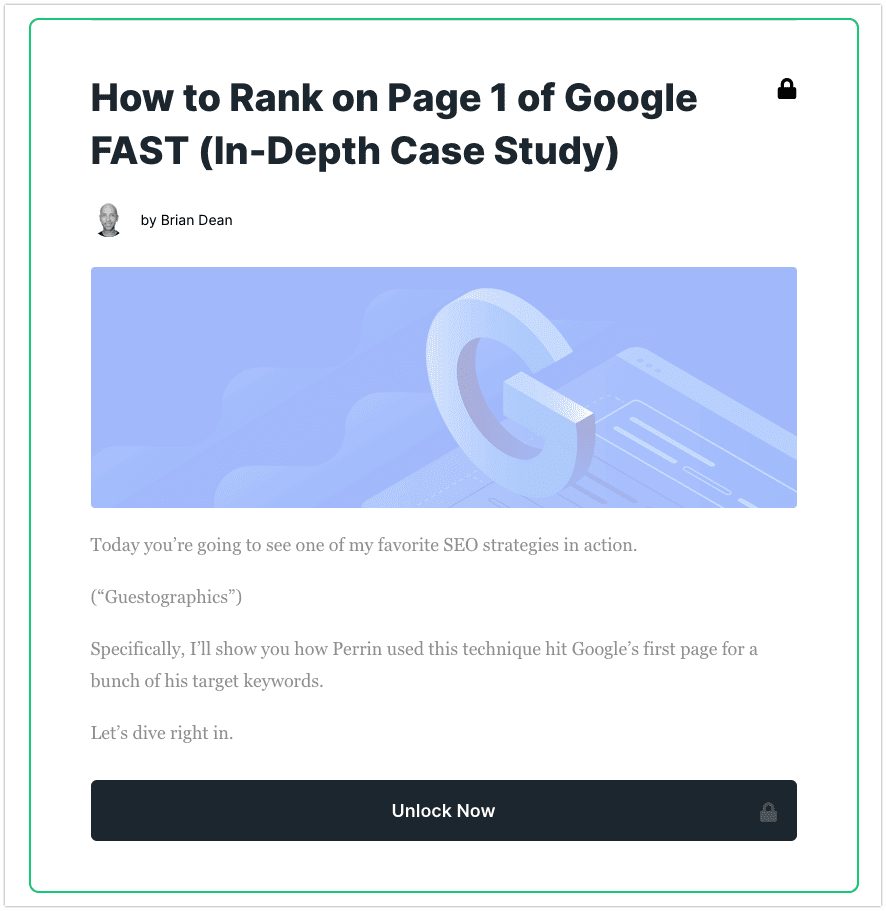 Gated blog post on Backlinko