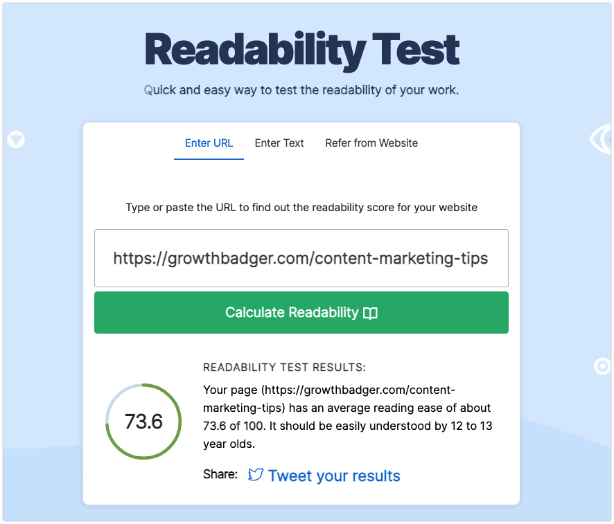 WebFX content readability test