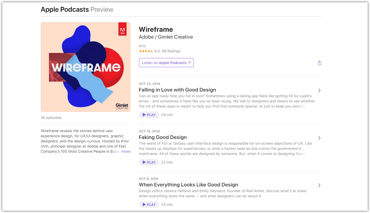 Wireframe Podcast by Adobe